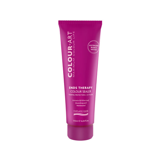 ColourArt Ends Therapy leave-in split end treatment with Mica for shine, UV and heat protection, chlorine defence, and colour fade prevention.