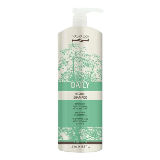 Daily Herbal Shampoo 1 Litre – gentle daily cleanser enriched with botanicals for soft, manageable, healthy hair.
