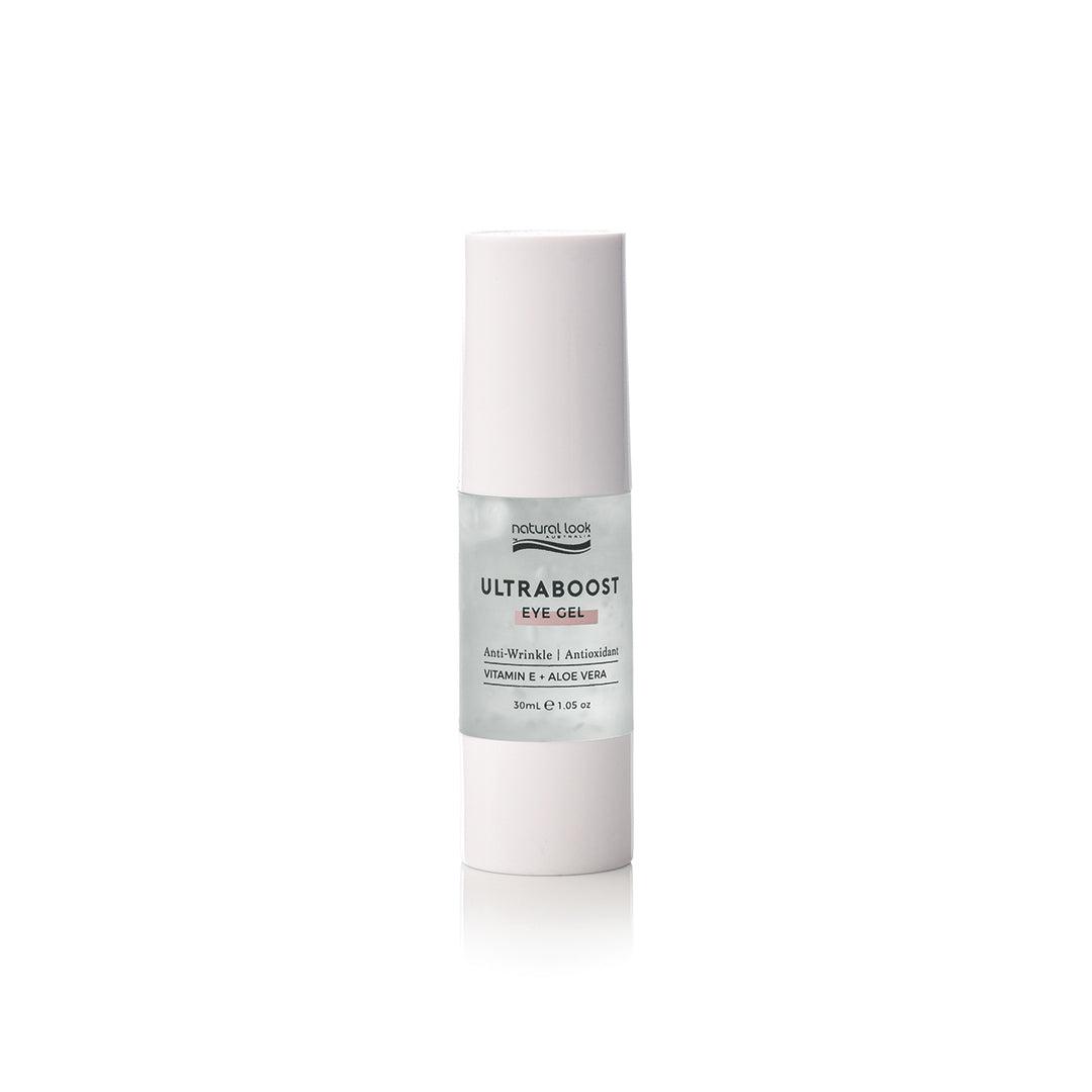 Natural Look Ultra Boost Eye Gel – lightweight hydrating eye treatment to reduce puffiness, dark circles and fine lines.