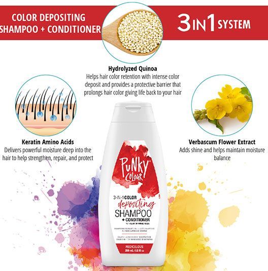 Punky Colour Depositing Shampoo + Conditioner Redilicious
