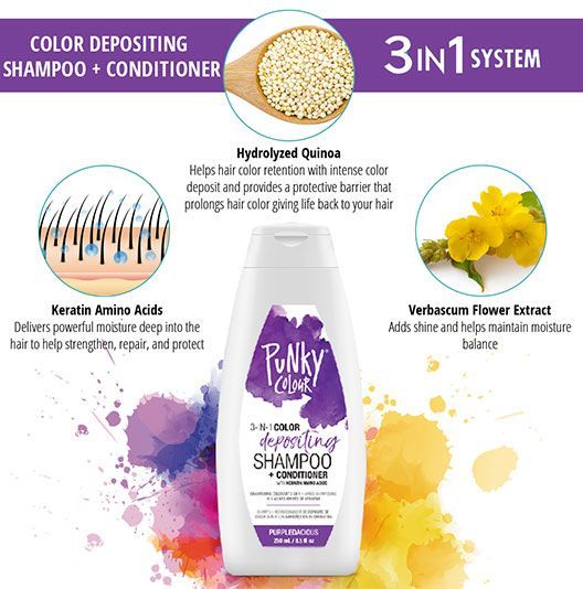 Punky Colour Depositing Shampoo + Conditioner Purpledacious