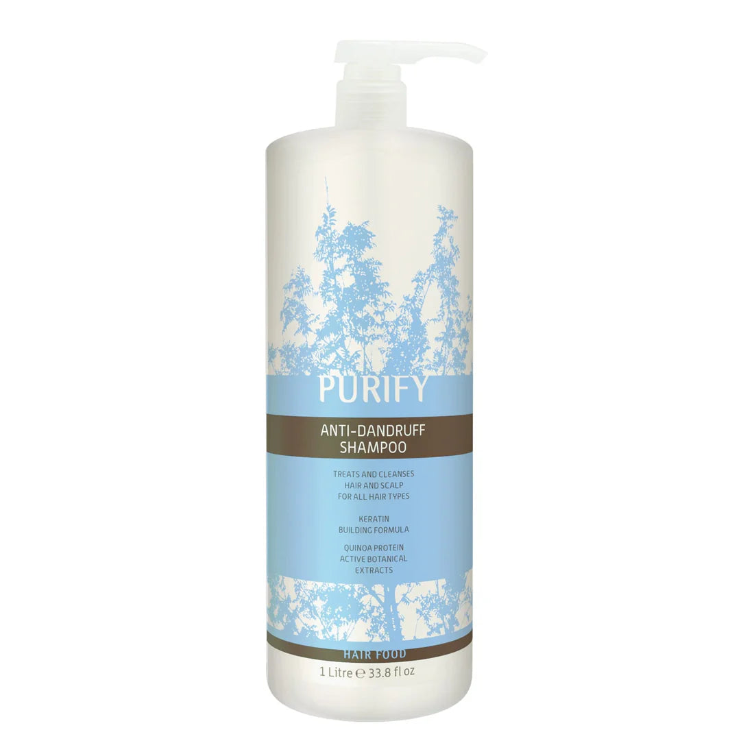 Purify Anti-Dandruff Shampoo bottle 1 litre – anti-dandruff shampoo with Piroctone Olamine for flake and itch relief.