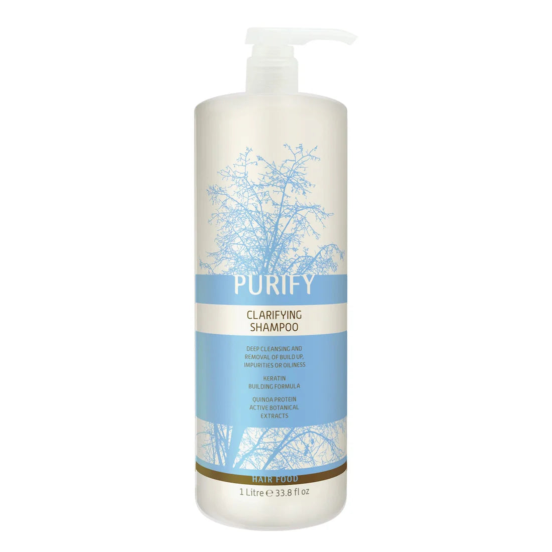 Purify Clarifying Shampoo bottle 1 litre– deep cleansing shampoo removes buildup, oil & pollution, freshens hair, NZ.