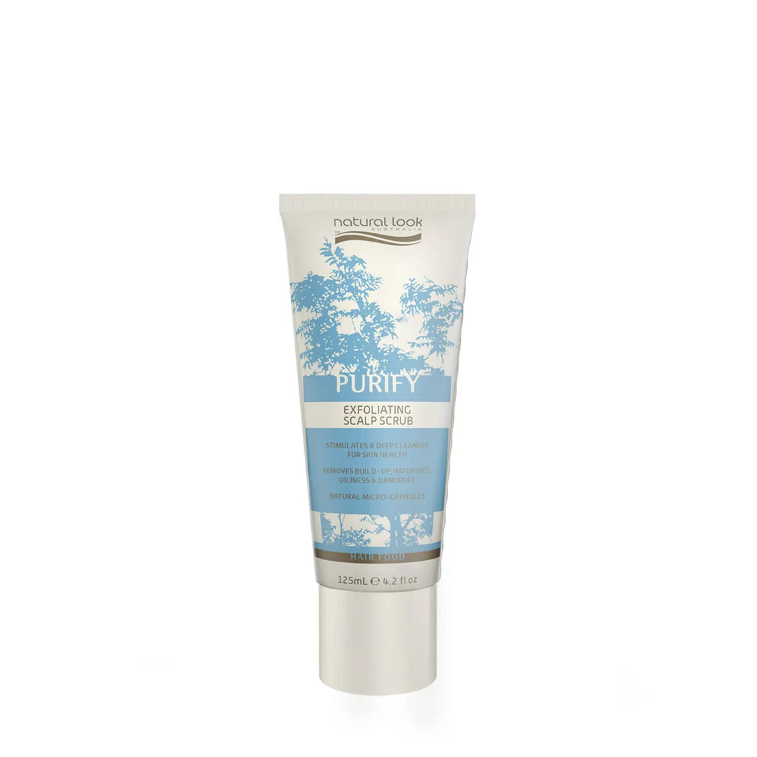 Purify Exfoliating Scalp Scrub 125ml with walnut shell, peppermint & jojoba oil for scalp detox – available in NZ at Everyday Hair.