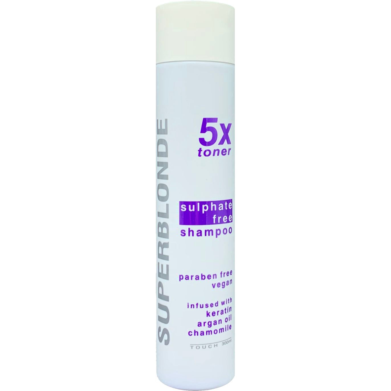 SuperBlonde by Touch Toning Shampoo 300ml— extra-strong purple toner for blonde hair, SLS-free and cruelty-free