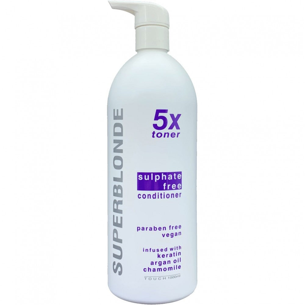 SuperBlonde 5X by Touch Toning Conditioner 1 litre— strong purple toner for blonde hair, hydrating, SLS-free and cruelty-free