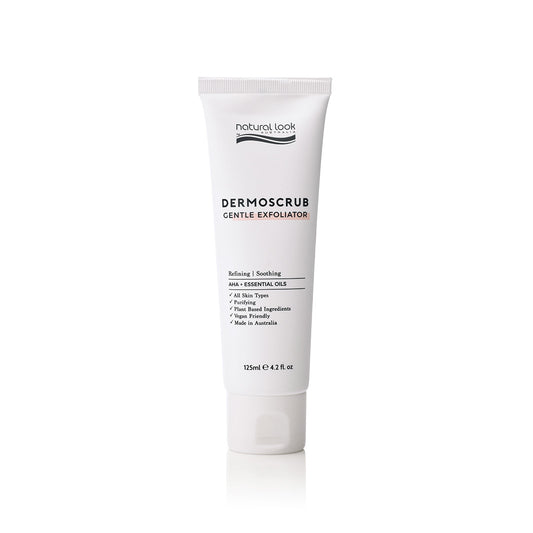 Natural Look Dermoscrub Gentle Exfoliator 125ml— lactic acid exfoliator with lavender & peppermint oils for smoother, refreshed skin