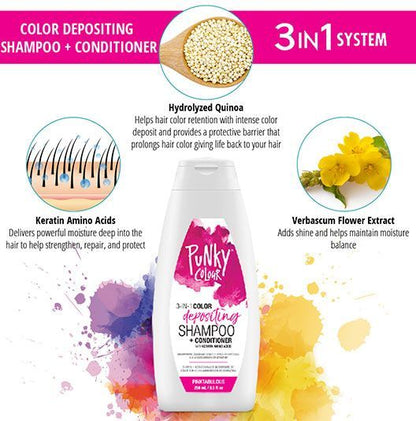 Punky Colour Depositing Shampoo + Conditioner Pinktabulous