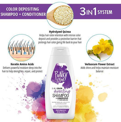 Punky Colour Depositing Shampoo + Conditioner Purpledacious