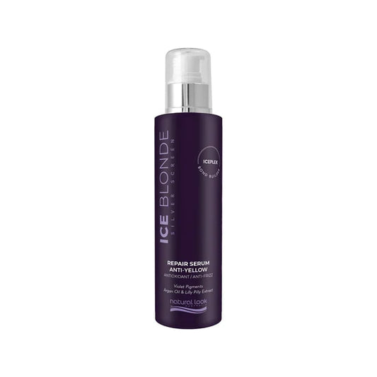 Natural Look Silver Screen Ice Blonde Repair Serum 125ml, anti-yellow treatment to repair split ends, control frizz and strengthen blonde hair - Available in NZ at Everyday Hair