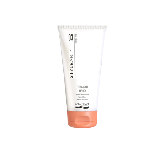 Natural Look StyleArt Straight Hero 150ml, lightweight anti-frizz balm to smooth curly or frizzy hair into sleek styles.