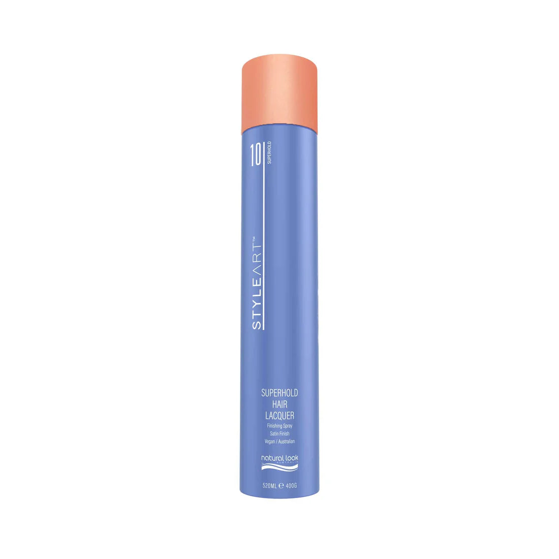 Natural Look StyleArt SuperHold Hair Lacquer 400g, extreme hold hairspray with satin finish and 24-hour style control.
