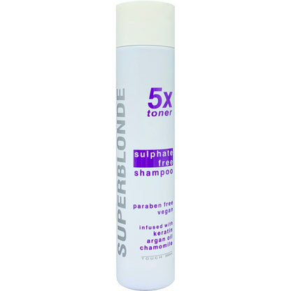 SuperBlonde by Touch Toning Shampoo 300ml— extra-strong purple toner for blonde hair, SLS-free and cruelty-free