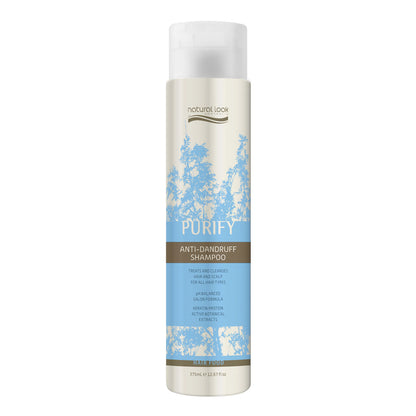 Purify Anti-Dandruff Shampoo bottle 375ml – anti-dandruff shampoo with Piroctone Olamine for flake and itch relief.