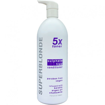 SuperBlonde 5X by Touch Toning Conditioner 1 litre— strong purple toner for blonde hair, hydrating, SLS-free and cruelty-free